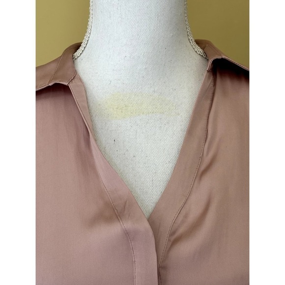 PAIGE Resa top, blush pink, pleated cuffs, elegant, silky, office, extra small - Picture 4 of 5